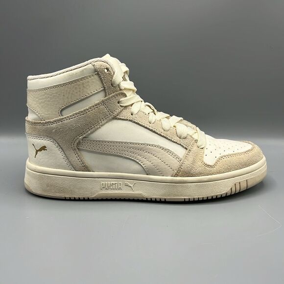 Puma Women’s Rebound Marshmallow Mid Top Sneakers - Picture 1 of 9